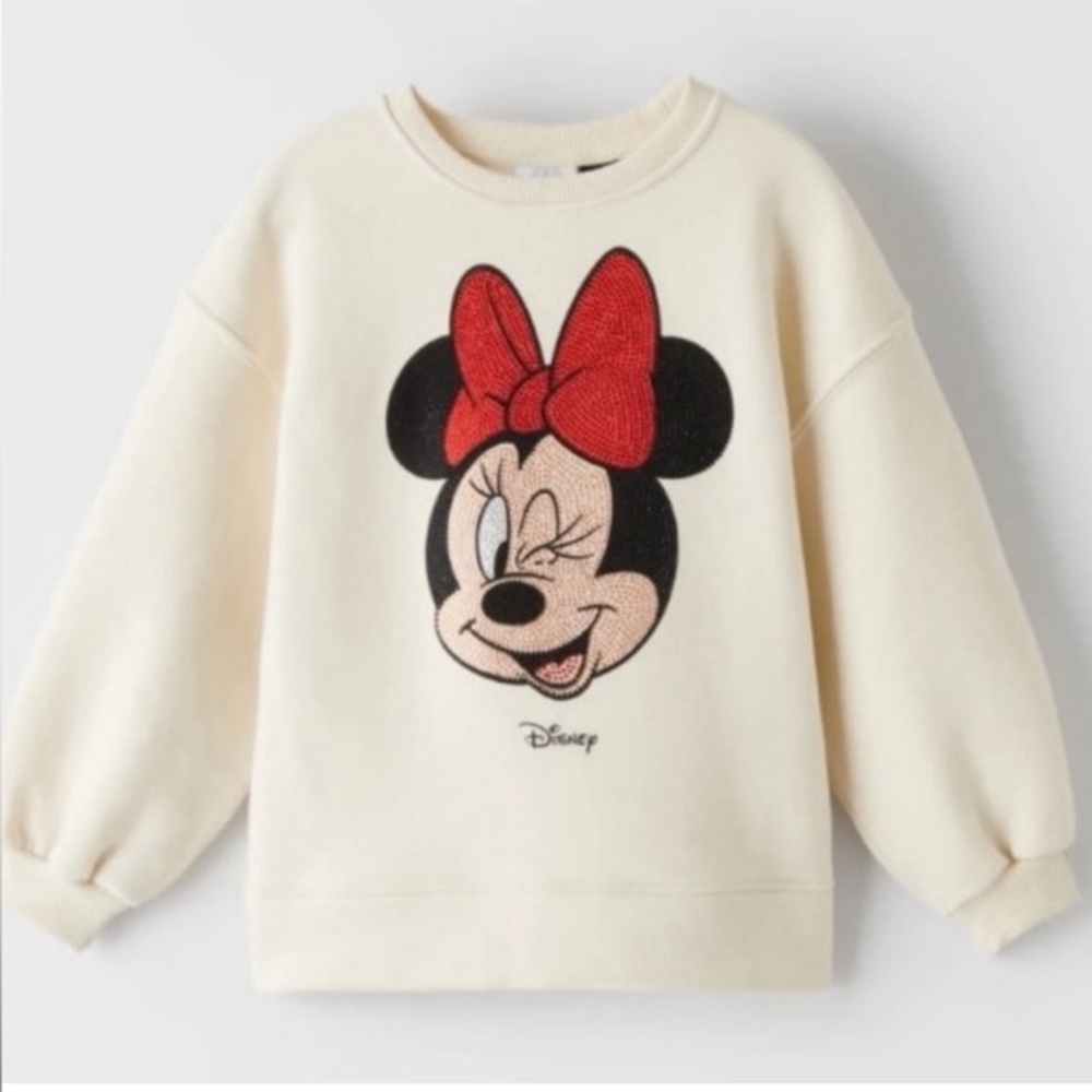 Zara kids girls studded Minnie Mouse sweatshirt